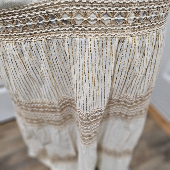 Boho Cream Sleeveless Maxi Dress NAOO Nation AK Outfitters XL Cottagecore Hippie - Picture 4 of 8